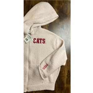 Victoria’s Secret PINK ~ Collegiate Collection CATS Sherpa Full Zip Hoodie, sz:S